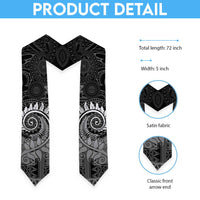 New Zealand Maori Koru Fern Graduation Stole Spiral Polynesian Style Gray LT05 - Polynesian Pride