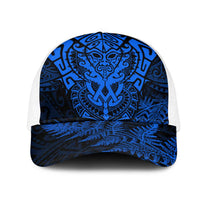 New Zealand Rugby All Blue Mesh Trucker Cap Silver Fern All Black Mix Ta Moko - Polynesian Pride