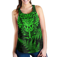 New Zealand Rugby All Green Women Racerback Tank Silver Fern All Black Mix Ta Moko LT09