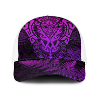 New Zealand Rugby All Purple Baseball Net Cap Silver Fern All Black Mix Ta Moko - Polynesian Pride