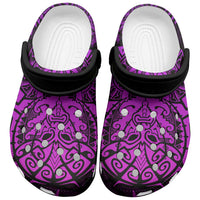 New Zealand Rugby All Purple Clogs Shoes Silver Fern All Black Mix Ta Moko