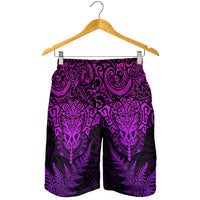 New Zealand Rugby All Purple Shorts for Men Silver Fern All Black Mix Ta Moko LT09