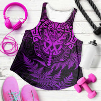 New Zealand Rugby All Purple Women Racerback Tank Silver Fern All Black Mix Ta Moko LT09