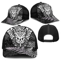 New Zealand Rugby All White Baseball Net Cap Silver Fern All Black Mix Ta Moko - Polynesian Pride