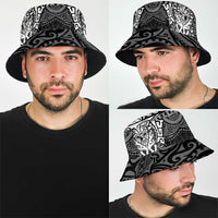 New Zealand Rugby All White Bucket Hat Silver Fern All Black Mix Ta Moko LT9