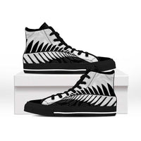 New Zealand Silver Fern Rugby High Top Shoes All Black Go Champions Maori Pattern - Polynesian Pride