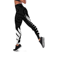 New Zealand Silver Fern Rugby Leggings All Black Go Champions Maori Pattern - Polynesian Pride