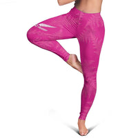 New Zealand Silver Fern Rugby Leggings Go Aotearoa Champions World Cup Pink - Polynesian Pride