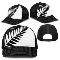 New Zealand Silver Fern Rugby Mesh Trucker Cap All Black Go Champions Maori Pattern - Polynesian Pride