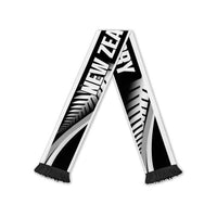 New Zealand Silver Fern Rugby Ruffneck Scarf Go All Black LT14 Black Fringe One Size Black - Polynesian Pride