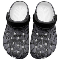 New Zealand Taiaha Maori Clogs Shoes Minimalist Silver Fern All Black