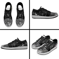 New Zealand Taiaha Maori Low Sneakers Kiwikiwi Minimalist Silver Fern Tukutuku Motif