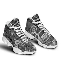 New Zealand Taiaha Maori Sneakers J13 Kiwikiwi Minimalist Silver Fern Tukutuku Motif