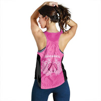 New Zealand Women Racerback Tank Fire Basketball Maori Tribal Pink - Polynesian Pride