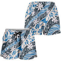 Ninamu Tahiti Tiare Monstera Shorts for Women Polynesian Pattern Curve Style - Polynesian Pride