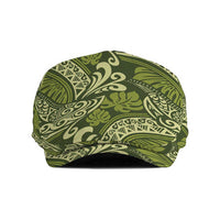 Olive Green Monstera Jeff Hat Polynesian Tribal Pattern - Polynesian Pride