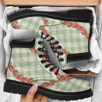 Omaomao Aloha Hawaii All Season Boots Rosebud Lei With Palaka Motif - Polynesian Pride