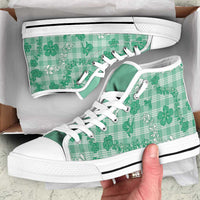 Omaomao Aloha Hawaii High Top Shoes Plumeria Lei With Palaka Motif - Polynesian Pride