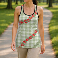 Omaomao Aloha Hawaii Hollow Tank Top Rosebud Lei With Palaka Motif - Polynesian Pride