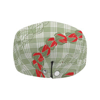 Omaomao Aloha Hawaii Jeff Hat Rosebud Lei With Palaka Motif LT14 - Polynesian Pride