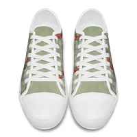 Omaomao Aloha Hawaii Low Top Shoes Rosebud Lei With Palaka Motif - Polynesian Pride