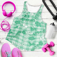 Omaomao Aloha Hawaii Women Racerback Tank Plumeria Lei With Palaka Motif - Polynesian Pride