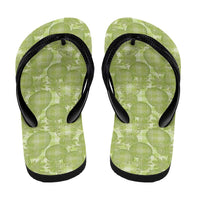 Omaomao Hawaii Breadfruit Palaka Motifs Flip Flops
