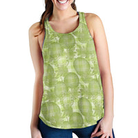 Omaomao Hawaii Breadfruit Palaka Motifs Women Racerback Tank