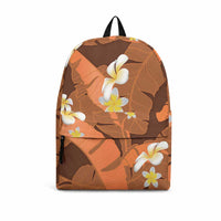 Orange Banana Leaf Hawaii Backpack Lau Maia Plumeria Tropical Summer Vibes