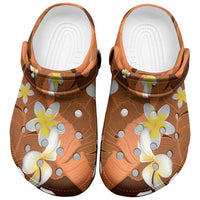 Orange Banana Leaf Hawaii Clogs Shoes Lau Maia Plumeria Tropical Summer Vibes