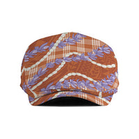 Orange Hawaii Palaka Honohono Pikake Jeff Hat Hawaiian Orchid Lei Polynesian Pattern - Polynesian Pride