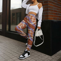 Orange Hawaii Palaka Honohono Pikake Jogger Pants Hawaiian Orchid Lei Polynesian Pattern - Polynesian Pride