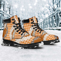 Orange Hawaii Tiare and Shell Lei All Season Boots Hawaiian Palaka Luxury Vibes - Polynesian Pride