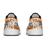 Orange Hawaii Tiare and Shell Lei Low Sneakers Hawaiian Palaka Luxury Vibes LT14 - Polynesian Pride