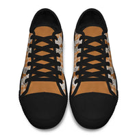 Orange Hawaii Tiare and Shell Lei Low Top Shoes Hawaiian Palaka Luxury Vibes - Polynesian Pride