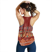Oxblood Batik Papua-inspired Pattern Women Racerback Tank - Polynesian Pride