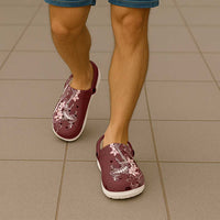 Oxblood Hawaii Clogs Shoes Hammerhead Shark Tattoo Curve Polynesian - Polynesian Pride