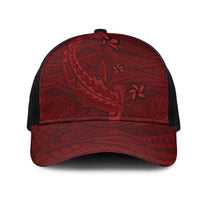 Oxblood Polynesia Mesh Trucker Cap Hawaiian Tribal Hammerhead Shark Tattoo - Polynesian Pride