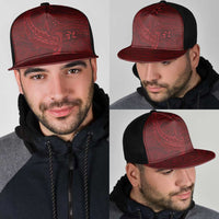 Oxblood Polynesia Mesh Trucker Cap Hawaiian Tribal Hammerhead Shark Tattoo - Polynesian Pride
