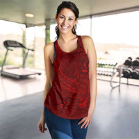 Oxblood Polynesia Women Racerback Tank Hawaiian Tribal Hammerhead Shark Tattoo - Polynesian Pride