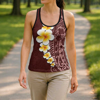 Oxblood Tropical Plumeria Galaxy Polynesian Art Hollow Tank Top - Polynesian Pride