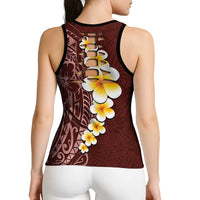 Oxblood Tropical Plumeria Galaxy Polynesian Art Hollow Tank Top - Polynesian Pride