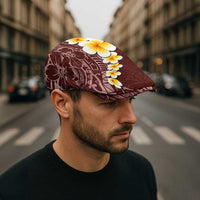 Oxblood Tropical Plumeria Galaxy Polynesian Art Jeff Hat - Polynesian Pride