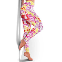 Palaka with Honu and Hibiscus Leggings Hawaiian Heritage Spirit - Polynesian Pride