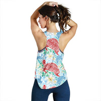Palaka with Honu and Plumeria Women Racerback Tank Hawaiian Heritage Spirit LT9