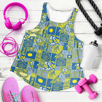 Palau Ungil Kurismas Women Racerback Tank Pacific Patchwork Xmas Vibes - Polynesian Pride