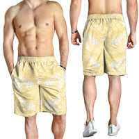 Pastel Yellow Mermaid Puakenikeni Maile Lei Shorts for Men