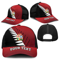 Personalised British Lions New Zealand Baseball Net Cap Half Black Fern - Polynesian Pride