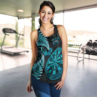New Zealand Darts Women Racerback Tank Happiness Is A Tight Threesome Maori Paua Shell LT14