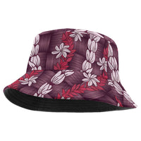 Pikake Maile Tiare Lei Bucket Hat Akala Lauhala Pattern